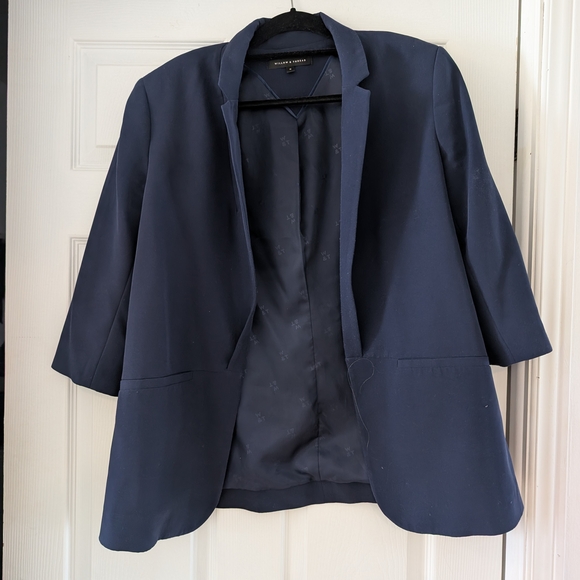 willow and thread Jackets & Blazers - Elegant Navy Women's Blazer